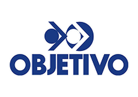 Logo da Objetivo, cliente da 123 Camisetas